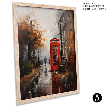 Artwork in Light Brown Frame