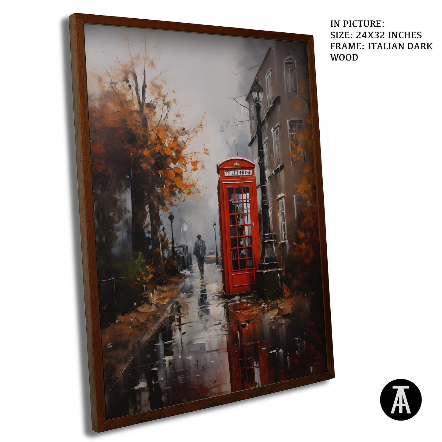 Artwork in Dark Wood Frame