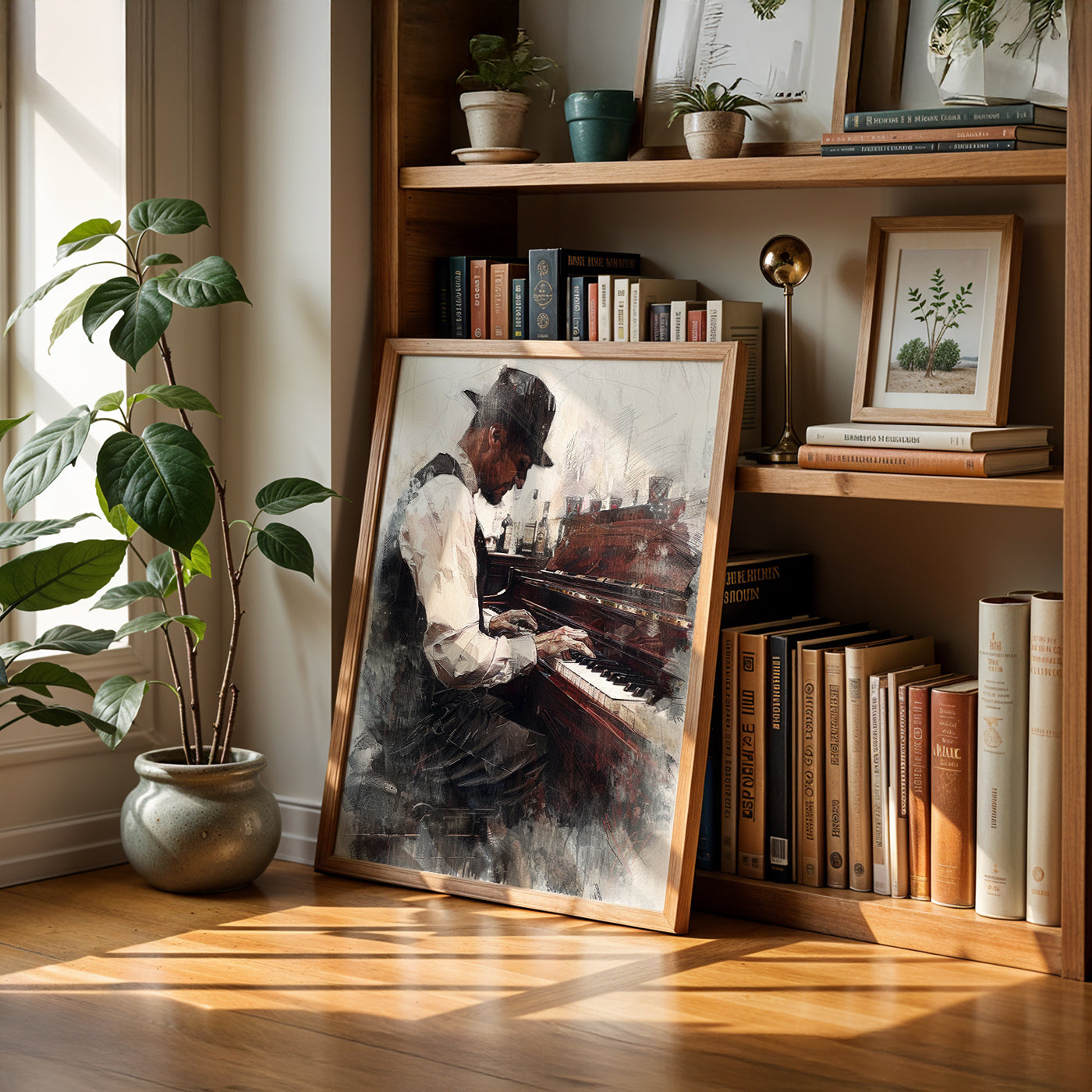 Cafe Art Painting in a Lifestyle Setting