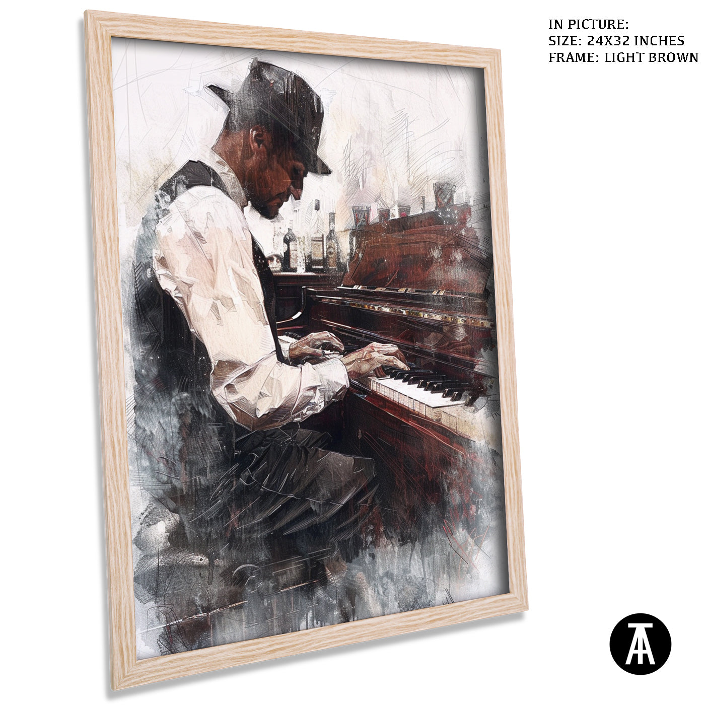 Artwork in Dark Brown Frame