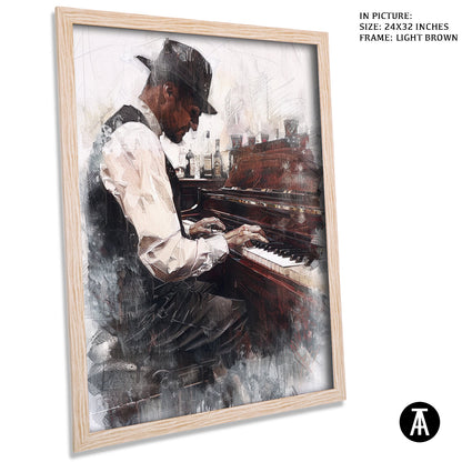 Artwork in Dark Brown Frame