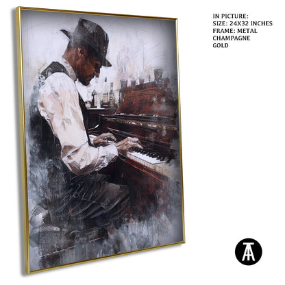 Artwork in Light Brown Frame