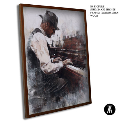 Artwork in Dark Wood Frame