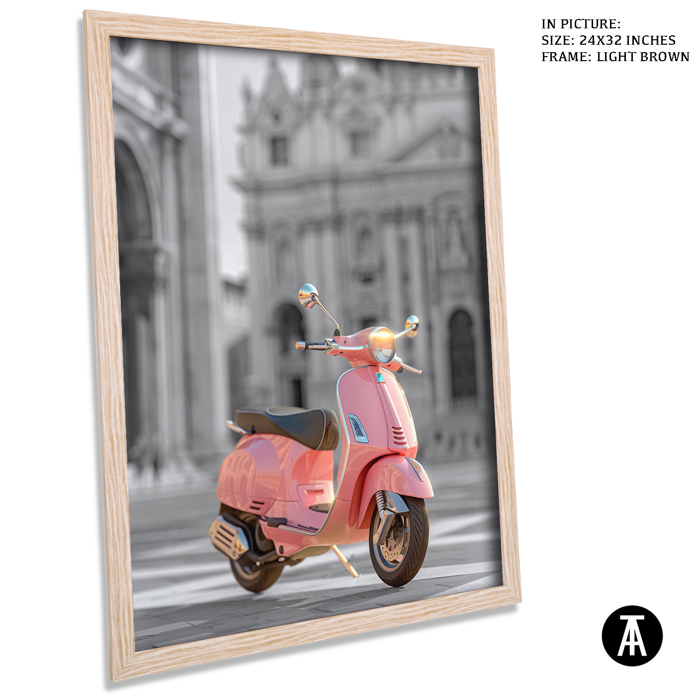 Artwork in Dark Brown Frame