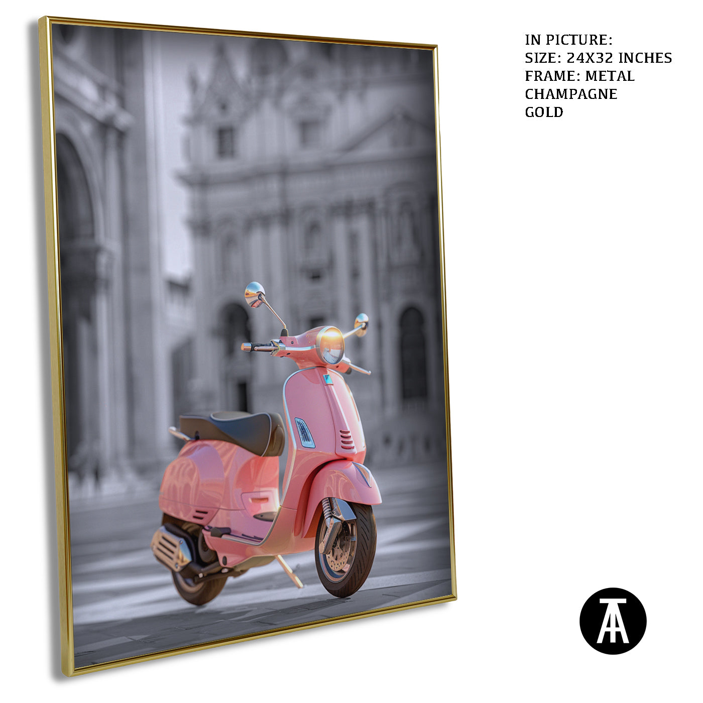 Artwork in Light Brown Frame