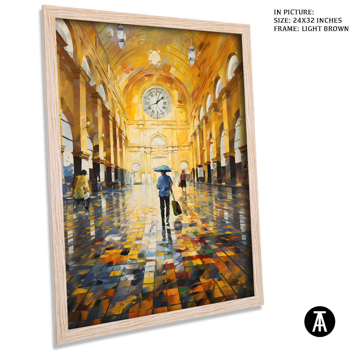 Artwork in Dark Brown Frame