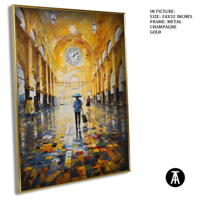 Artwork in Light Brown Frame