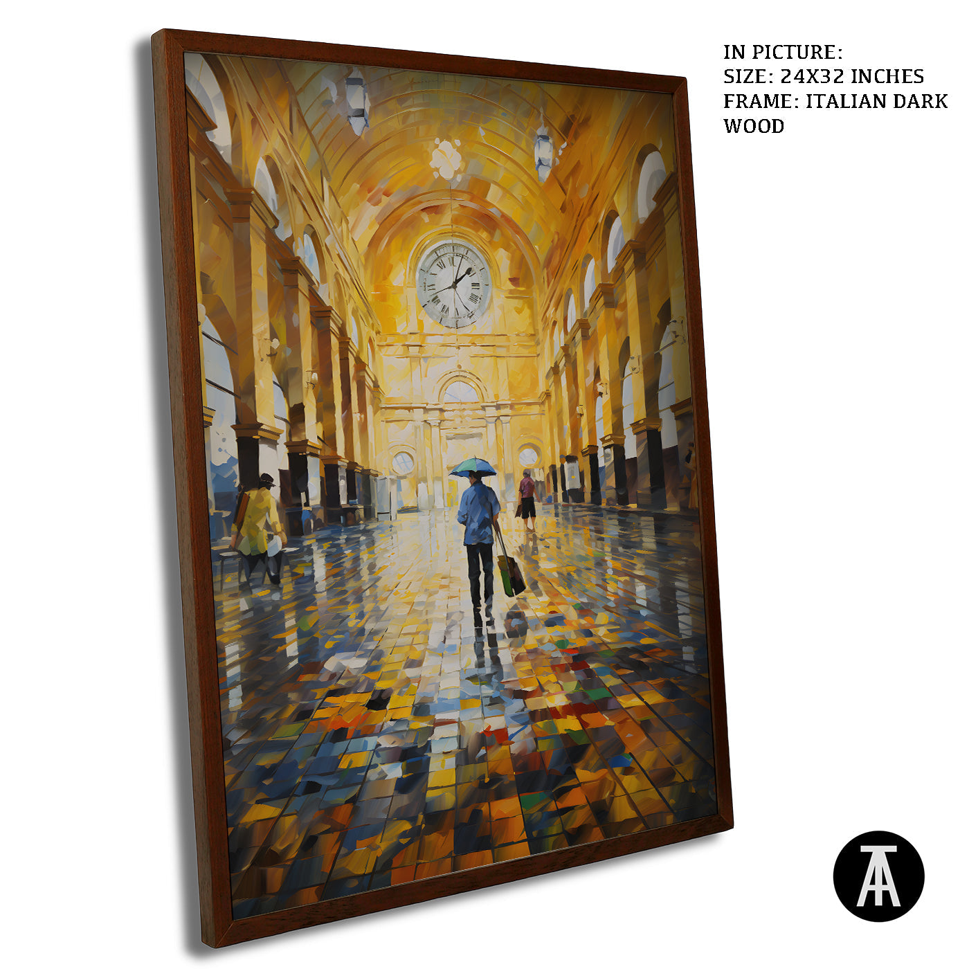 Artwork in Dark Wood Frame