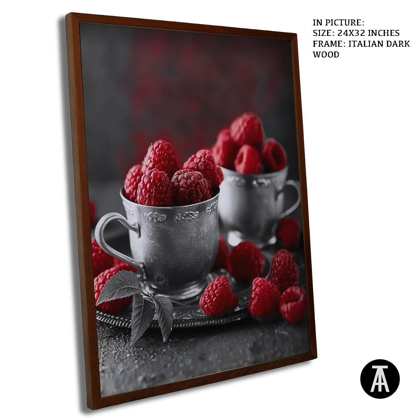 Artwork in Dark Wood Frame