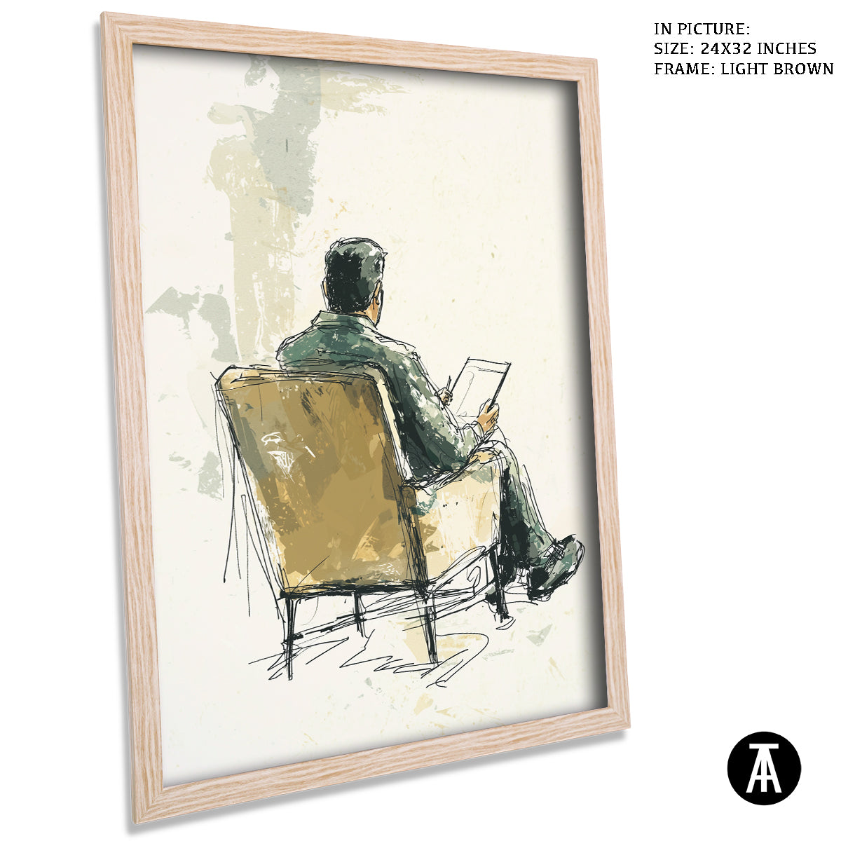 Artwork in Dark Brown Frame