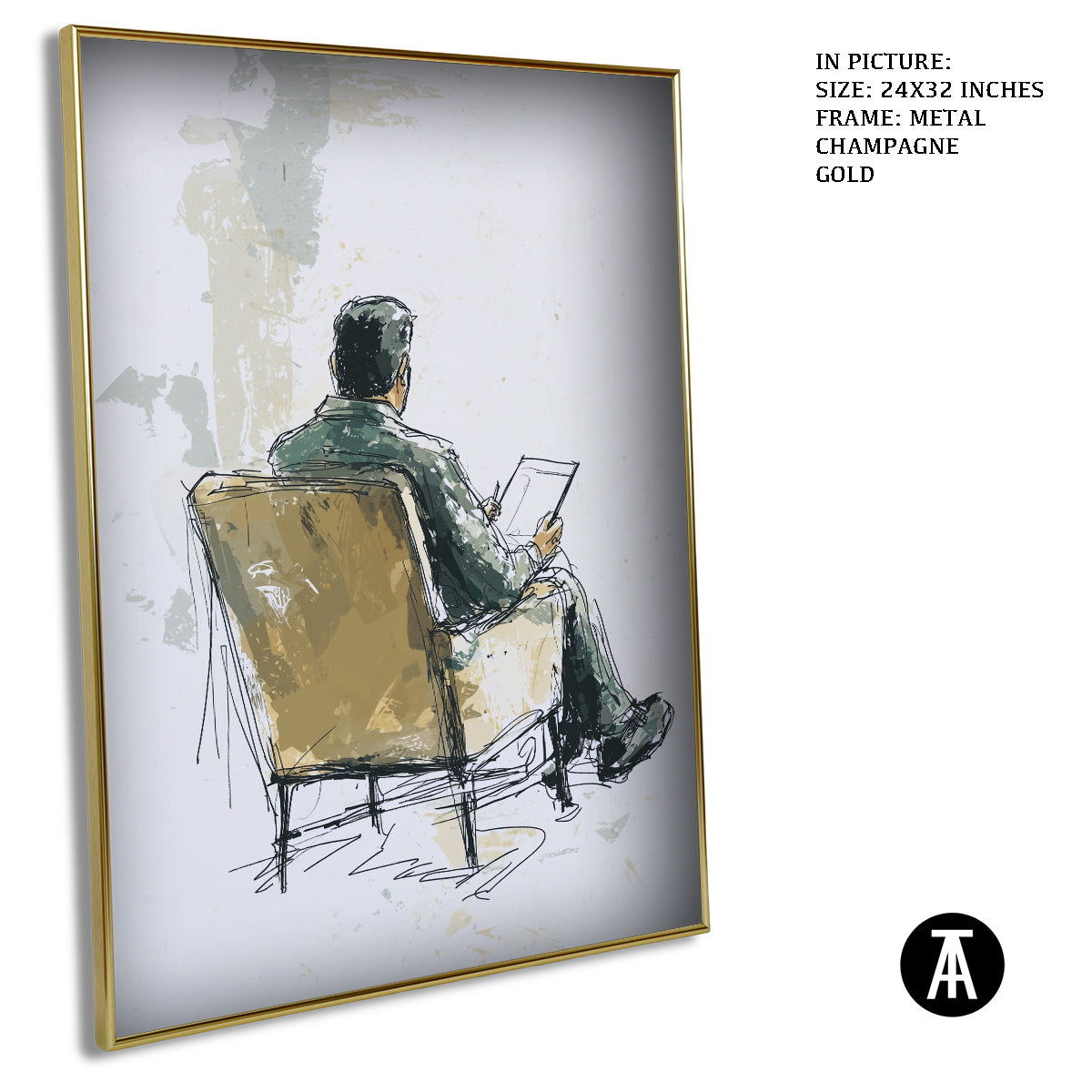 Artwork in Light Brown Frame