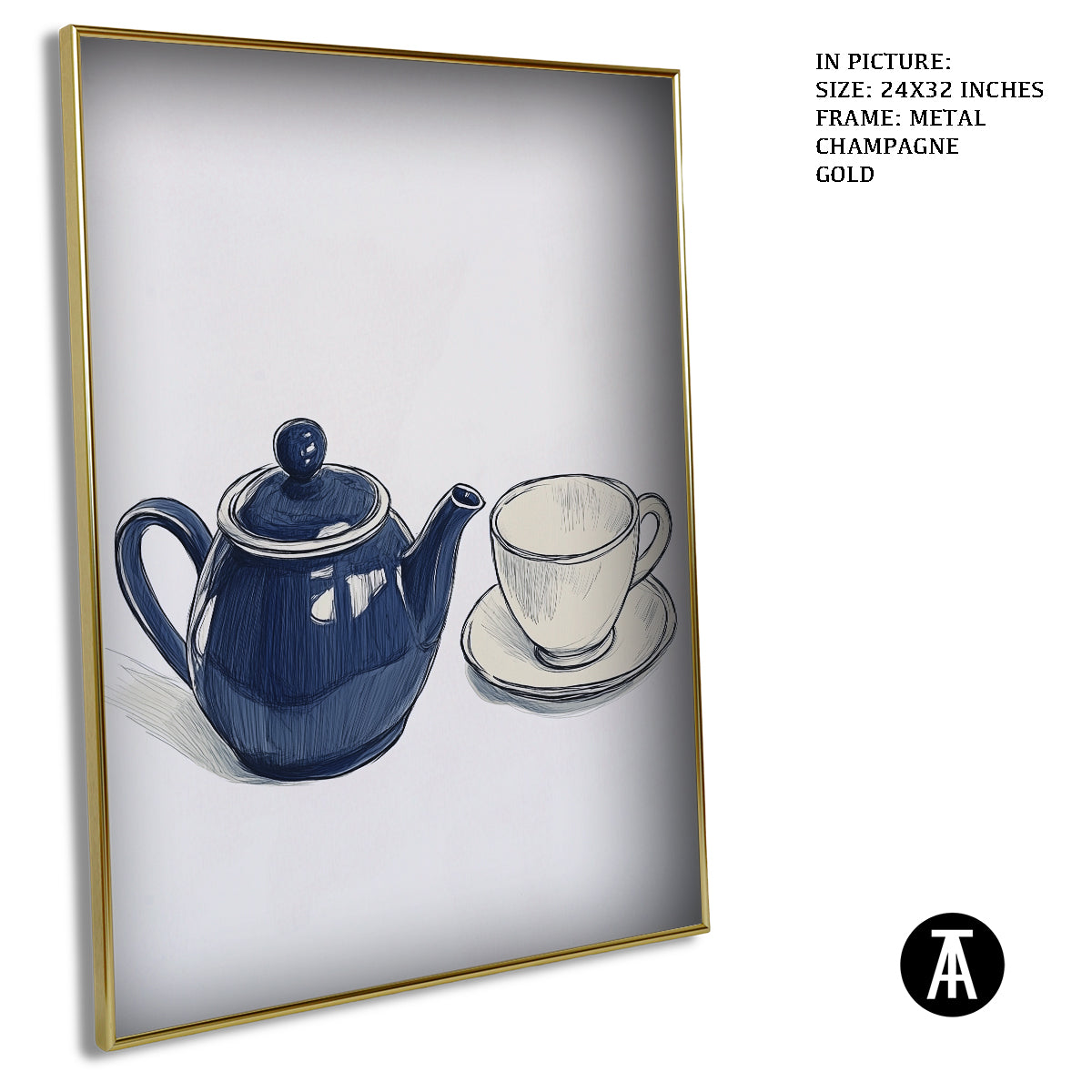 Artwork in Light Brown Frame