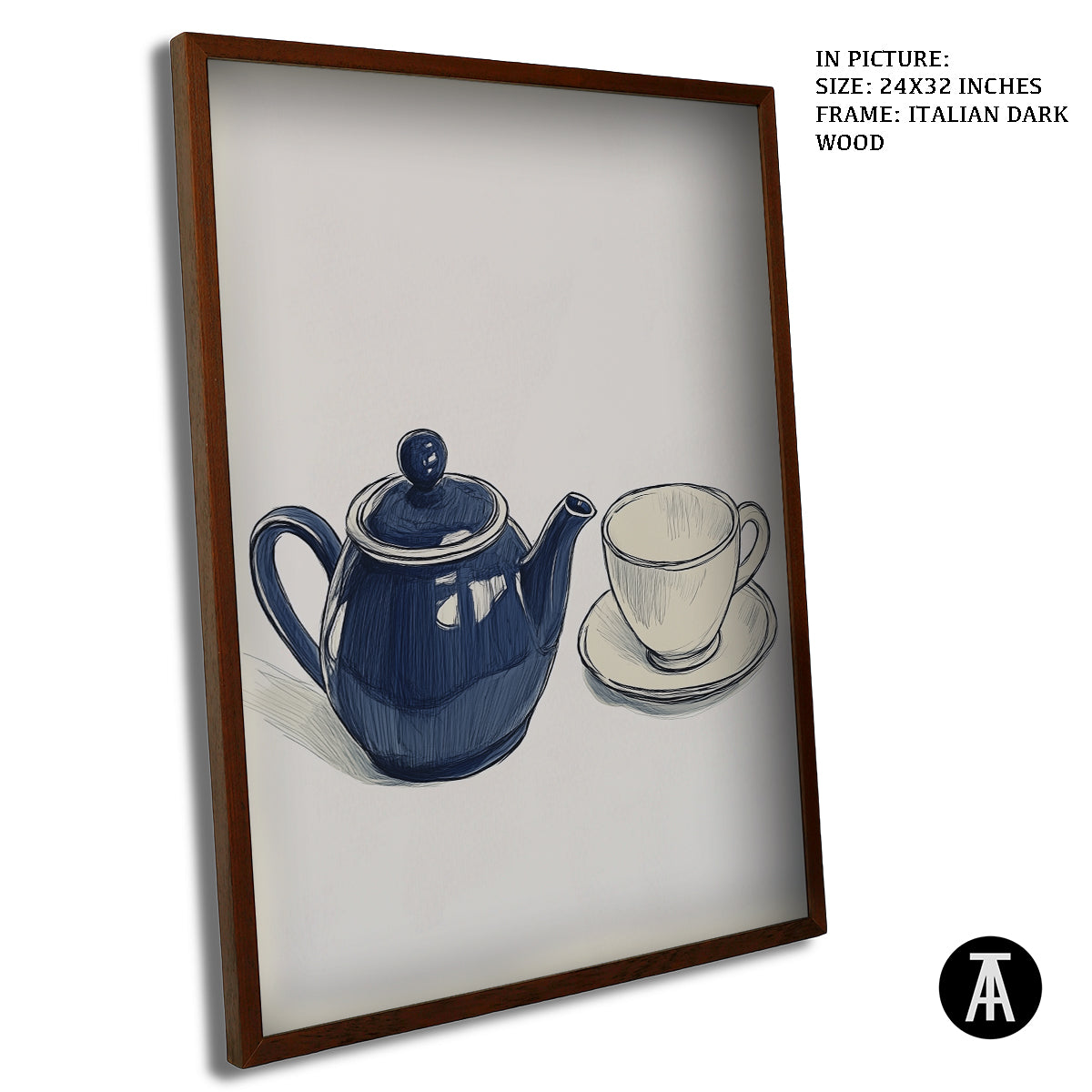 Artwork in Dark Wood Frame
