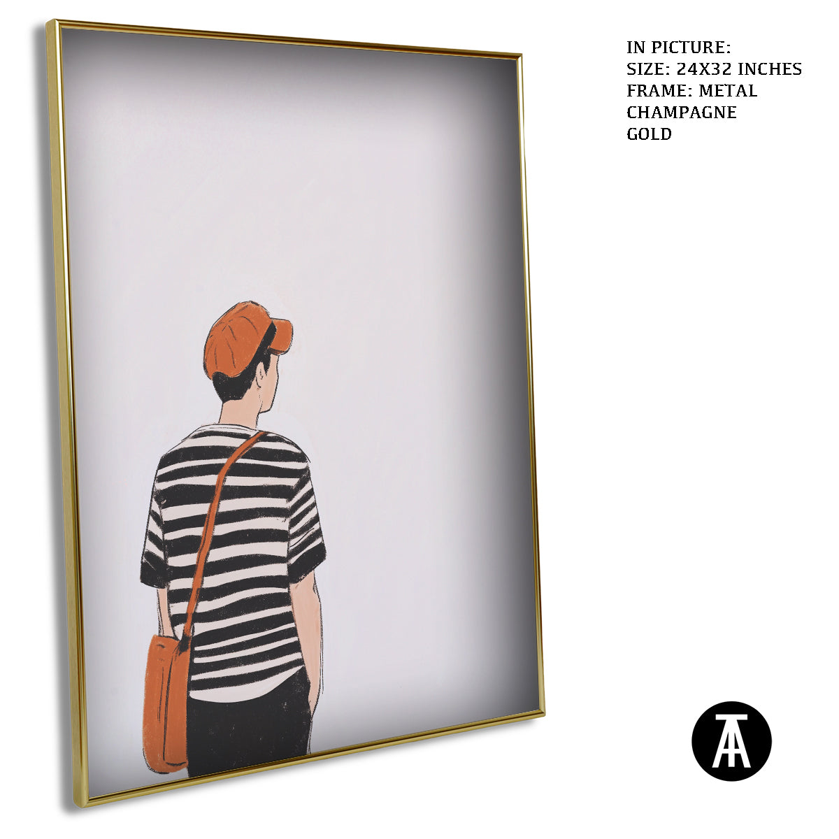 Artwork in Light Brown Frame