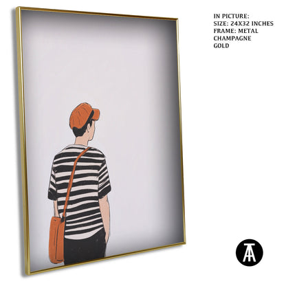 Artwork in Light Brown Frame