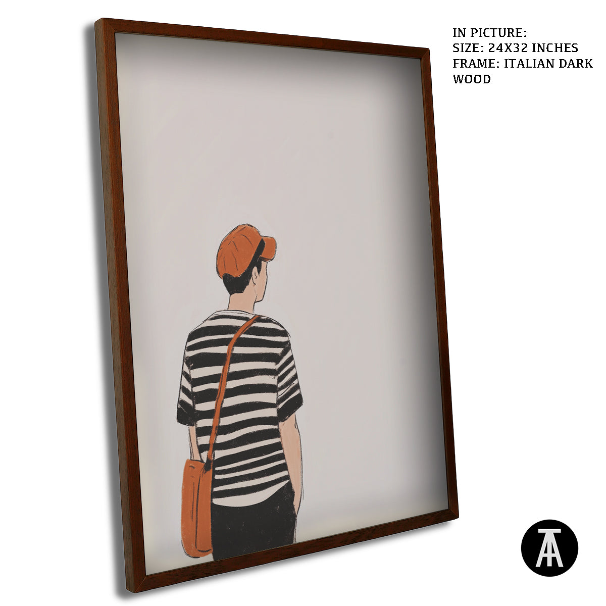 Artwork in Dark Wood Frame