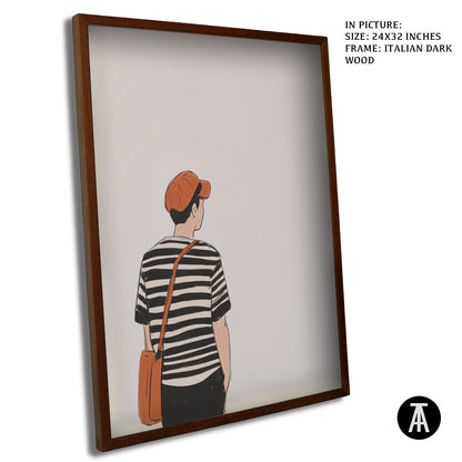 Artwork in Dark Wood Frame