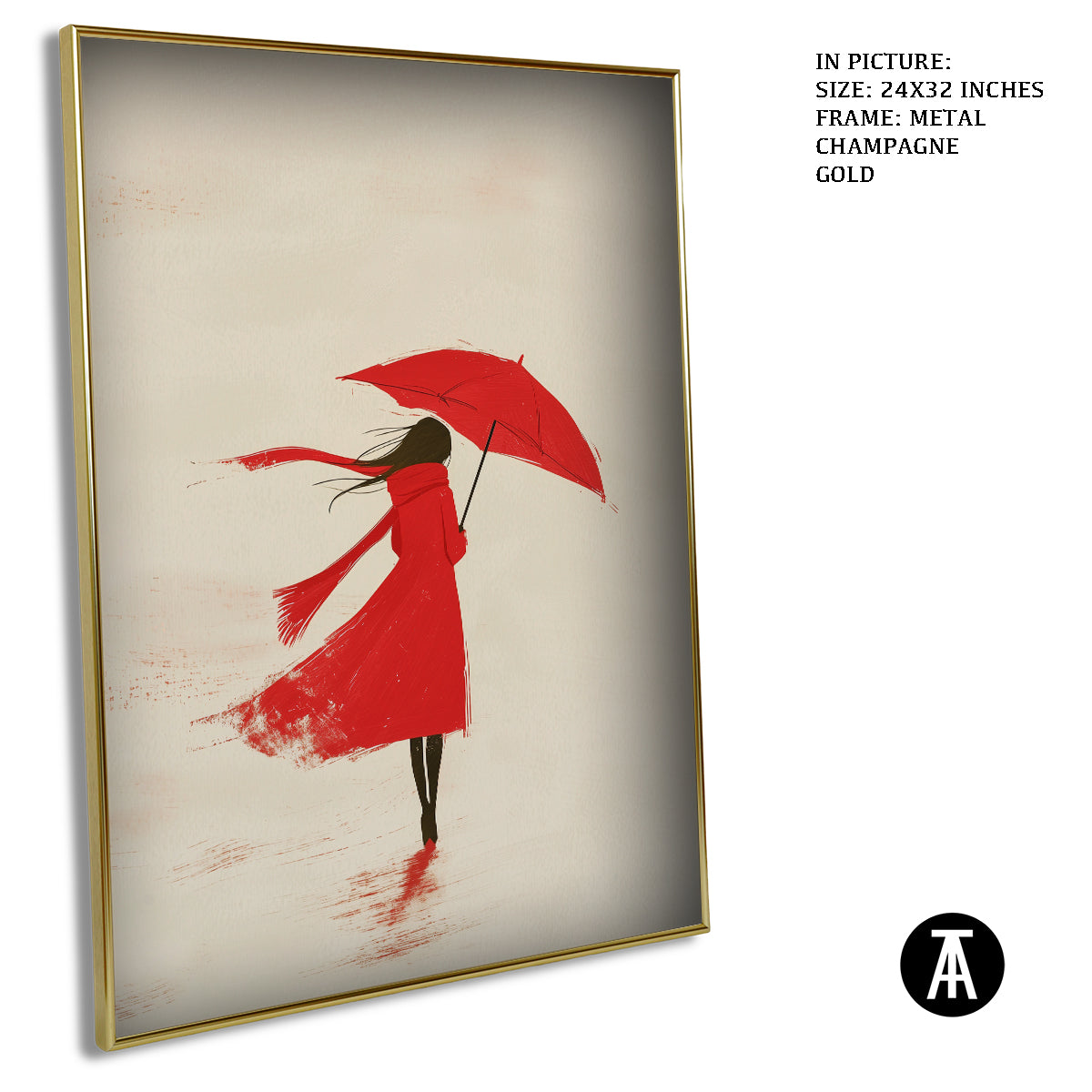 Artwork in Light Brown Frame
