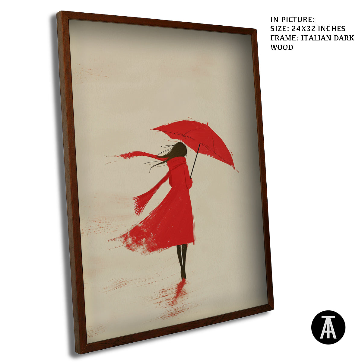 Artwork in Dark Wood Frame