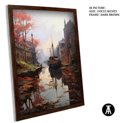 Artwork in Dark Brown Frame