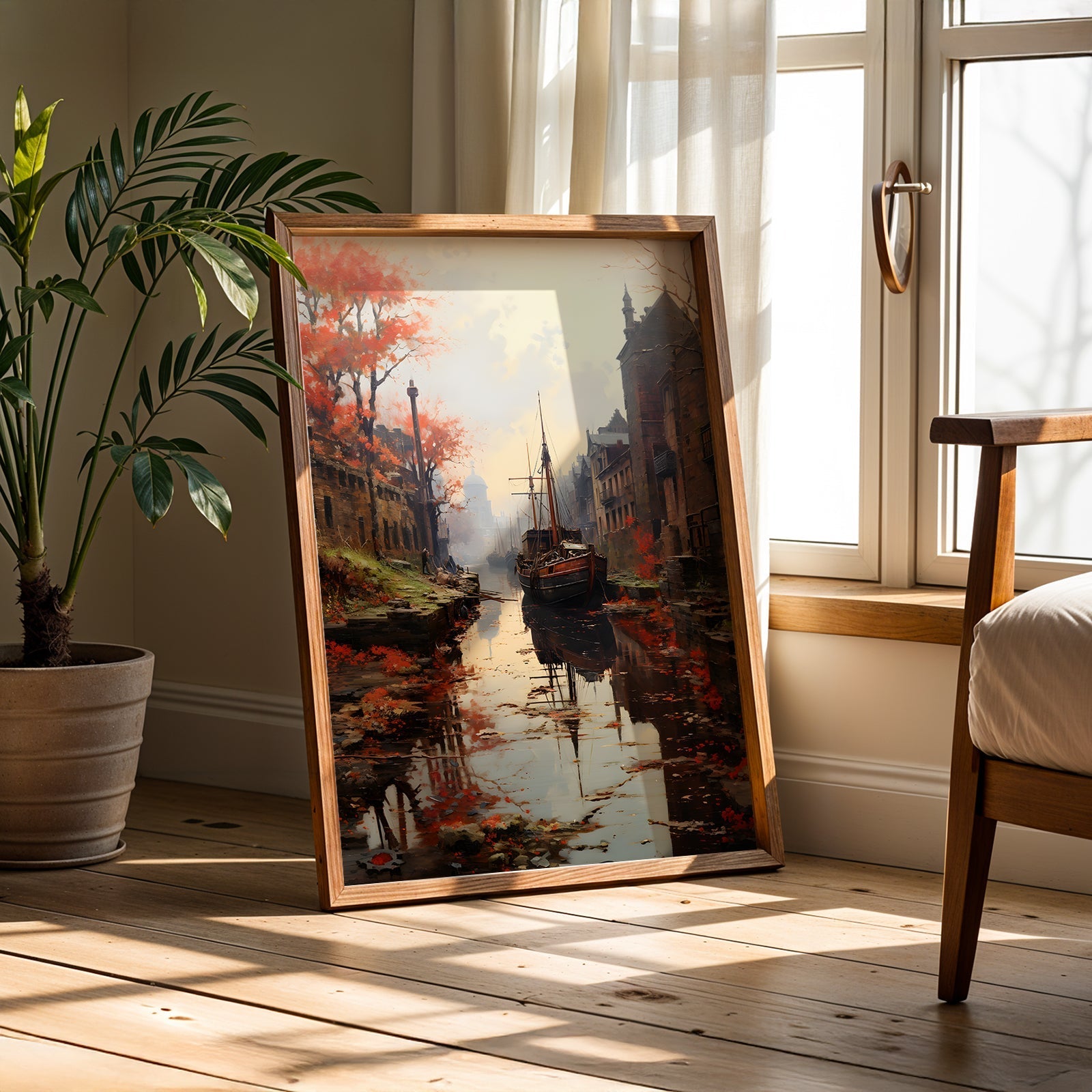 Vintage London Painting in a Lifestyle Setting