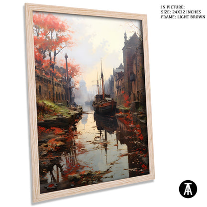 Artwork in Light Brown Frame