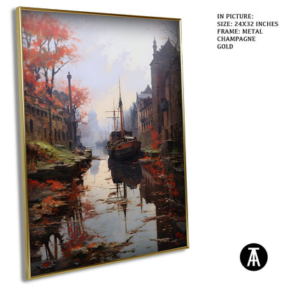 Artwork in Metal Champagne Gold Frame
