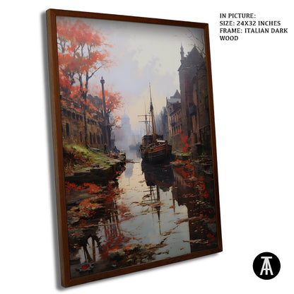 Artwork in Dark Wood Frame