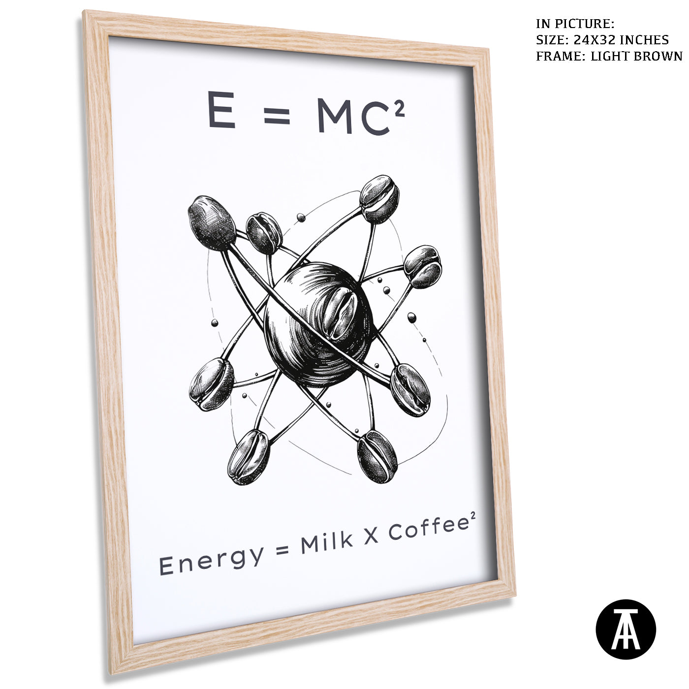 Artwork in Dark Brown Frame