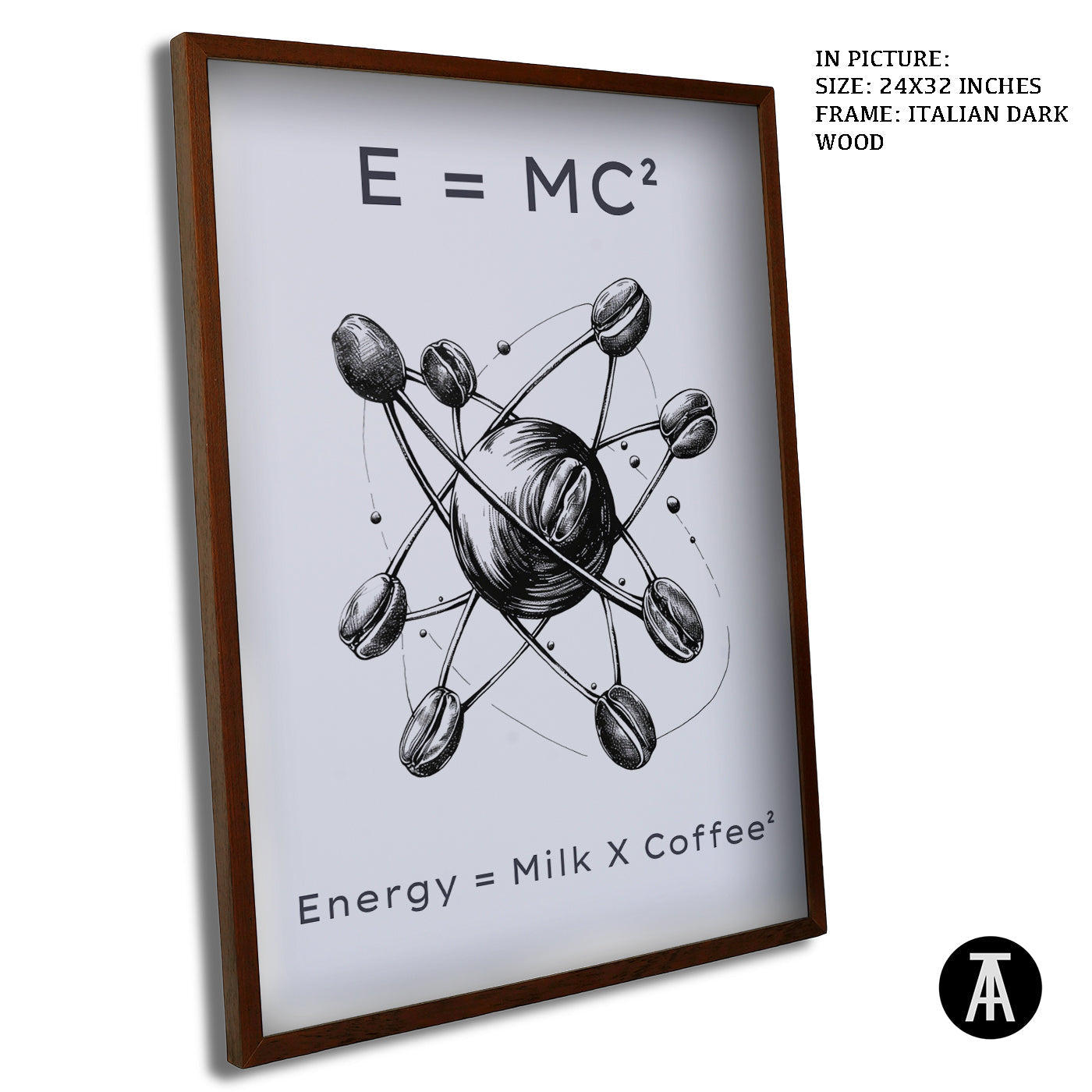 Artwork in Dark Wood Frame
