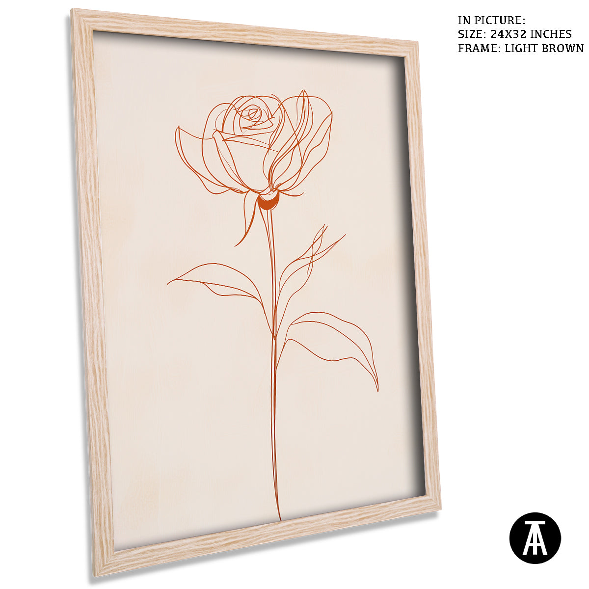 Artwork in Dark Brown Frame