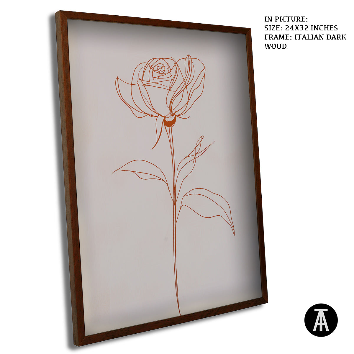 Artwork in Dark Wood Frame