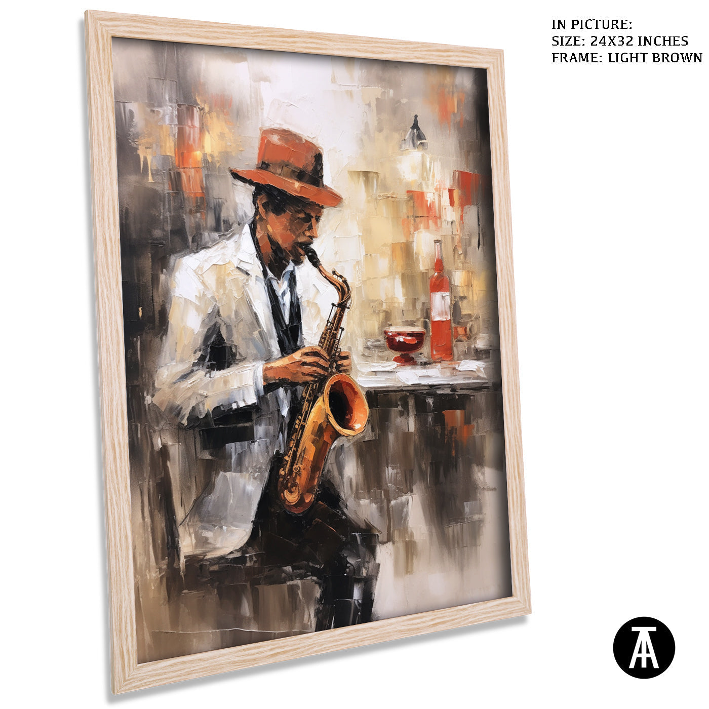 Artwork in Dark Brown Frame