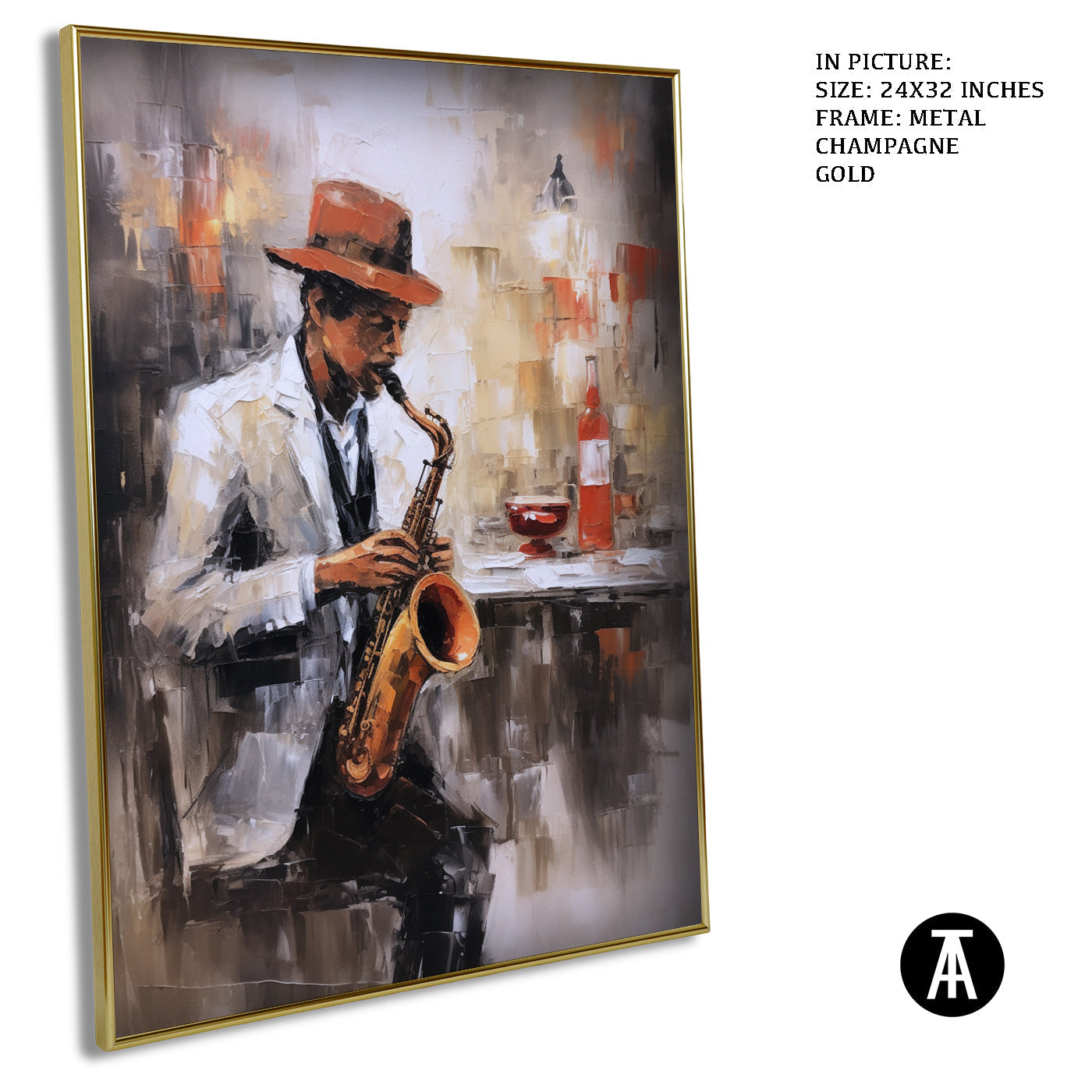 Artwork in Light Brown Frame