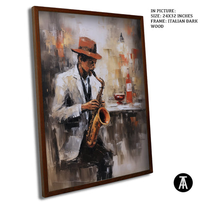 Artwork in Dark Wood Frame