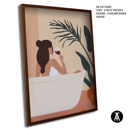 Artwork in Dark Wood Frame