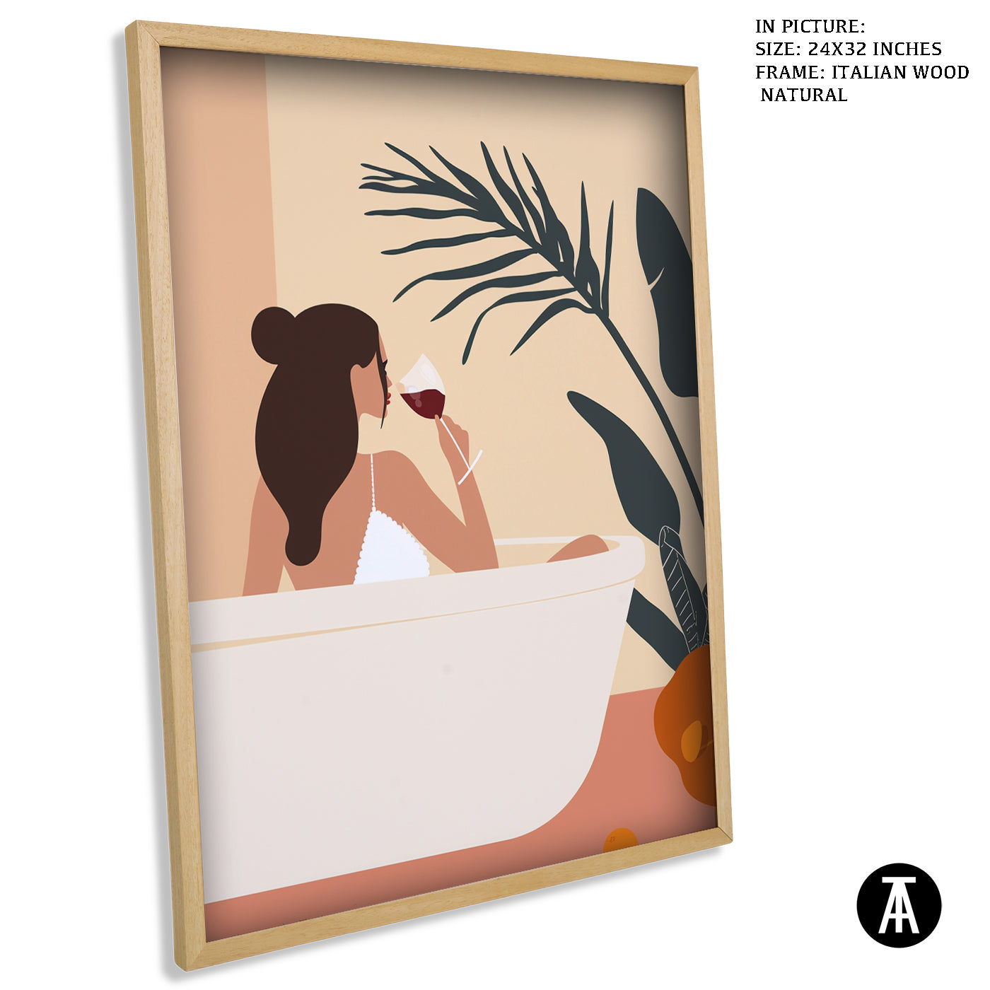 Artwork in Natural Wood Frame