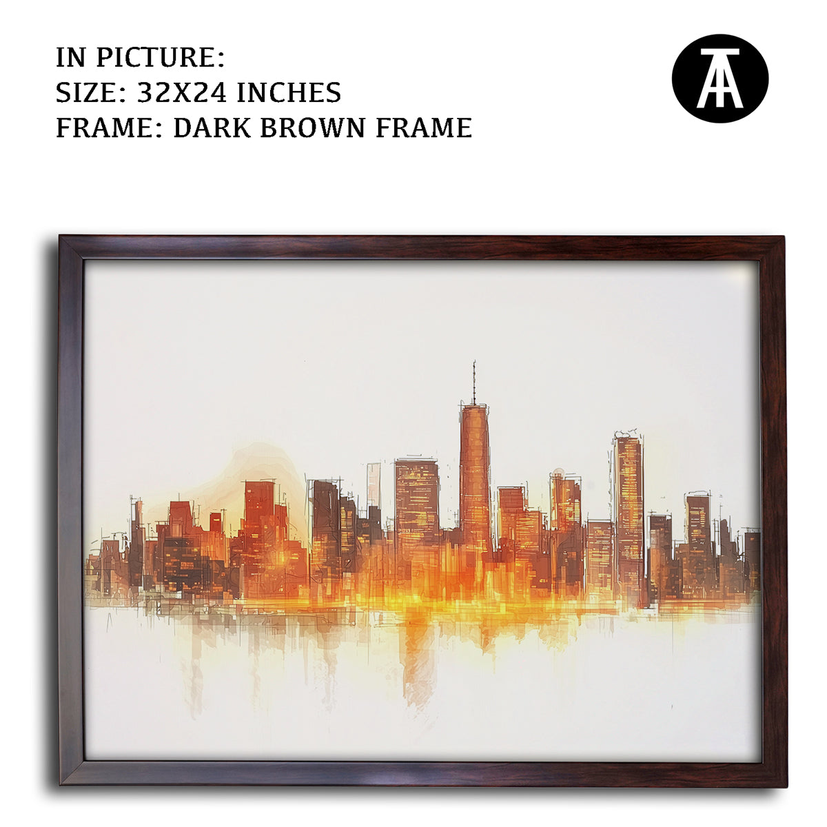 Artwork in Metal Champagne Gold Frame