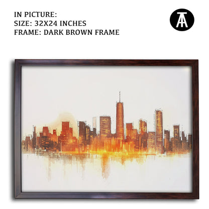 Artwork in Metal Champagne Gold Frame