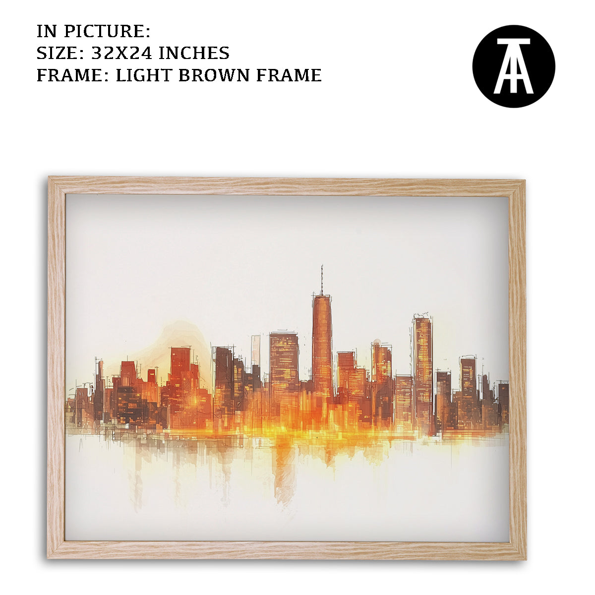 Artwork in Dark Brown Frame