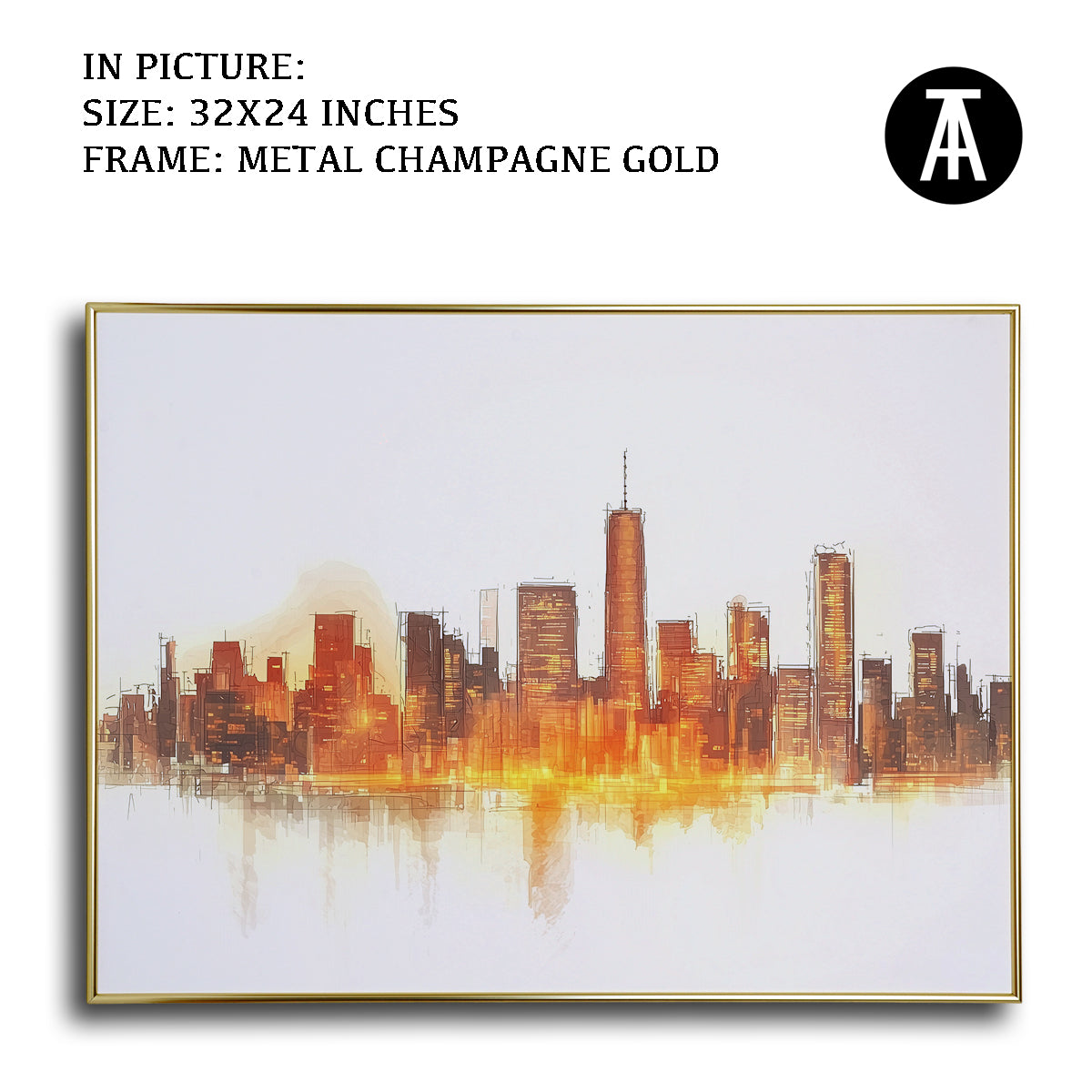 Artwork in Light Brown Frame