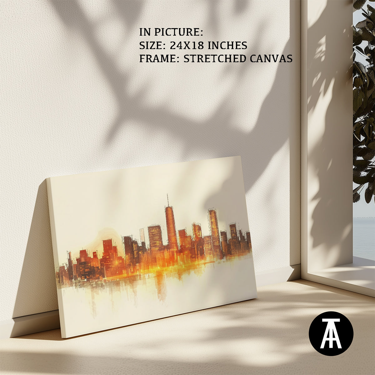Artwork in Natural Wood Frame