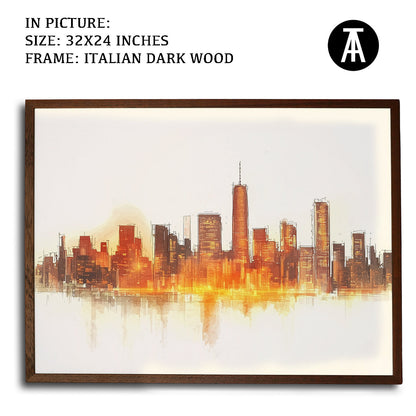 Artwork in Dark Wood Frame