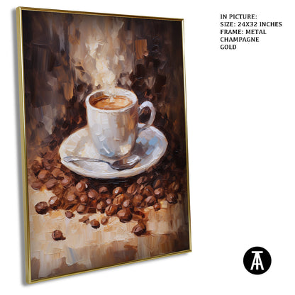 Artwork in Light Brown Frame