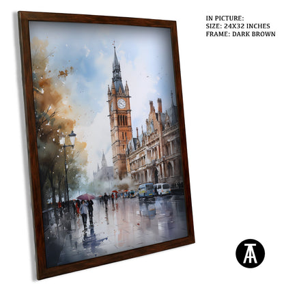 Artwork in Dark Brown Frame