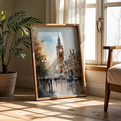 Vintage London Painting in a Lifestyle Setting