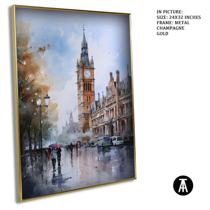 Artwork in Metal Champagne Gold Frame