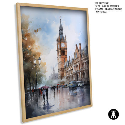Artwork in Natural Wood Frame