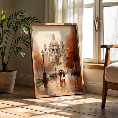 Vintage London Painting in a Lifestyle Setting