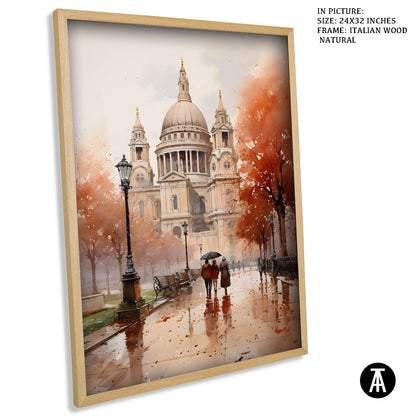 Artwork in Natural Wood Frame